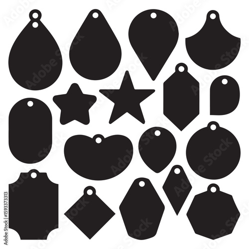 A collection of diverse earring shapes and designs isolated on white background, perfect for crafting, jewelry making, or creating stylish accessories