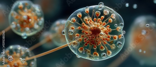 Colorful microorganisms captured in high detail