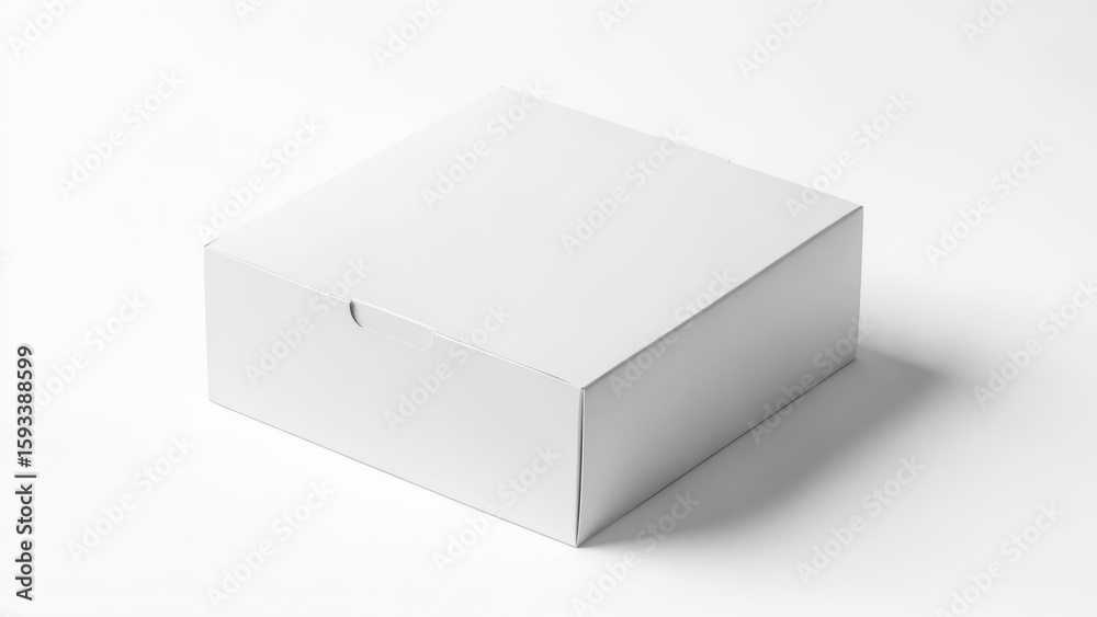 Naklejka premium Blank white box on white background (3)