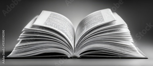 Open book with visible pages showcasing text