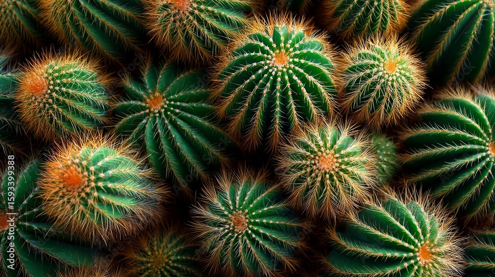 Fototapeta premium Desert cacti in soft focus with dreamy lighting. AI image