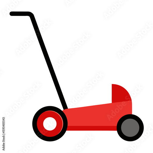 Simple red lawn mower illustration