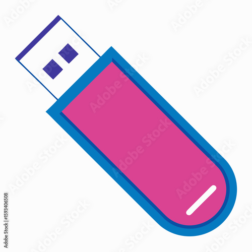 Pink and blue usb flash drive icon