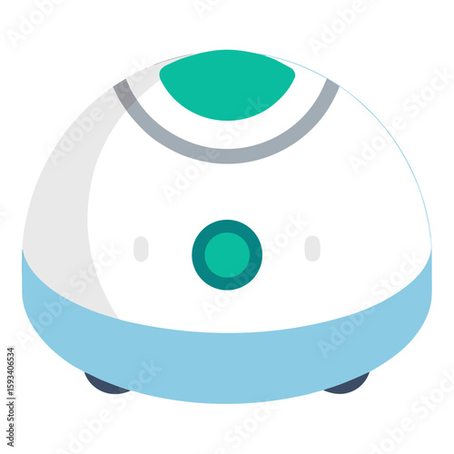 Modern white and teal humidifier with blue base