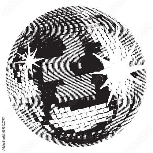 Disco ball isolated. Disco ball clipart. Mirrorball with lights.	
