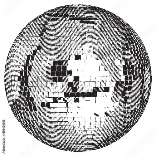 Disco ball isolated. Disco ball clipart. Mirrorball with lights.	