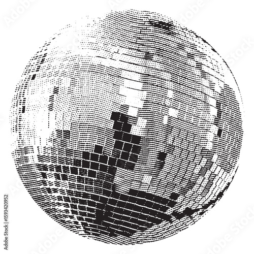 Disco ball isolated. Disco ball clipart. Mirrorball with lights.	