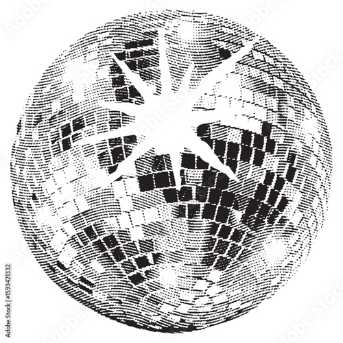 Disco ball isolated. Disco ball clipart. Mirrorball with lights.	