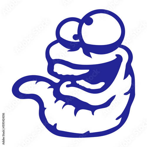 Worm Crazy Weird Happy Fun Grimace Squint Eyes