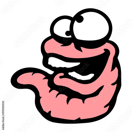 Worm Crazy Weird Happy Fun Grimace Squint Eyes