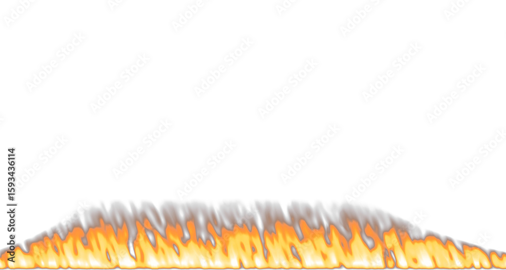 Obraz premium Realistic fire flames burning on transparent background