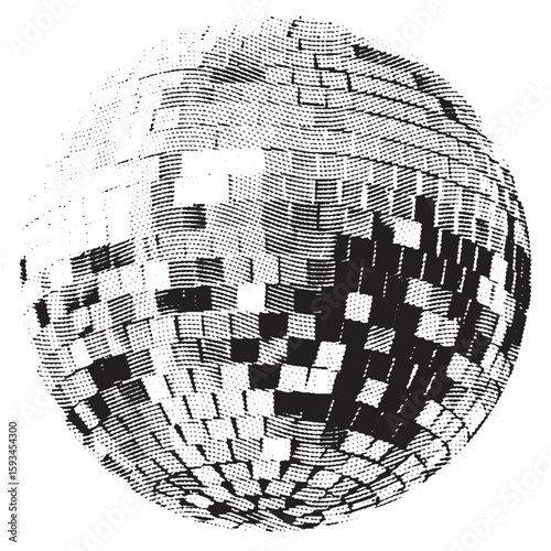 Disco ball isolated. Disco ball clipart. Mirrorball with lights.	