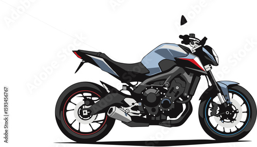 Sleek, modern motorcycle illustration, showcasing detailed design and powerful engine.