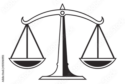 Silhouette and Line Art Illustrations of Justice,
 Scandal, and Political Corruption Concepts