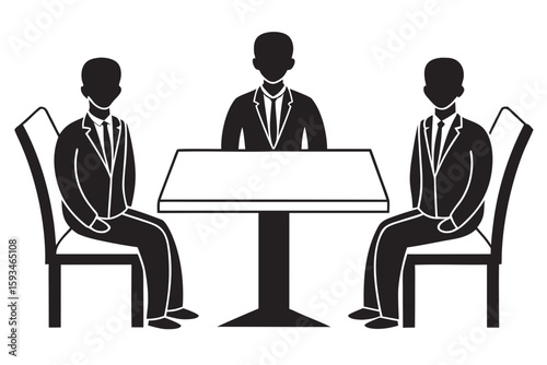 Silhouette and Line Art Illustrations of Justice,
 Scandal, and Political Corruption Concepts