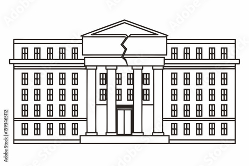 Silhouette and Line Art Illustrations of Justice,
 Scandal, and Political Corruption Concepts