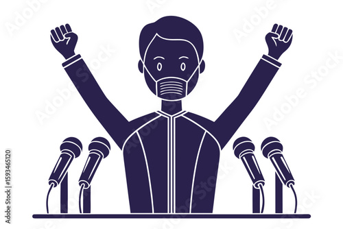 Silhouette and Line Art Illustrations of Justice,
 Scandal, and Political Corruption Concepts