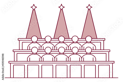 Silhouette and Line Art Illustrations of Justice,
 Scandal, and Political Corruption Concepts