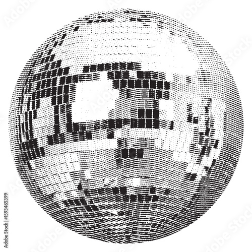 Disco ball isolated. Disco ball clipart. Mirrorball with lights.	