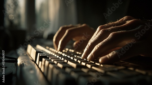 Hands typing on a keyboard