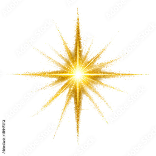 Golden starburst radiant light sparkle design