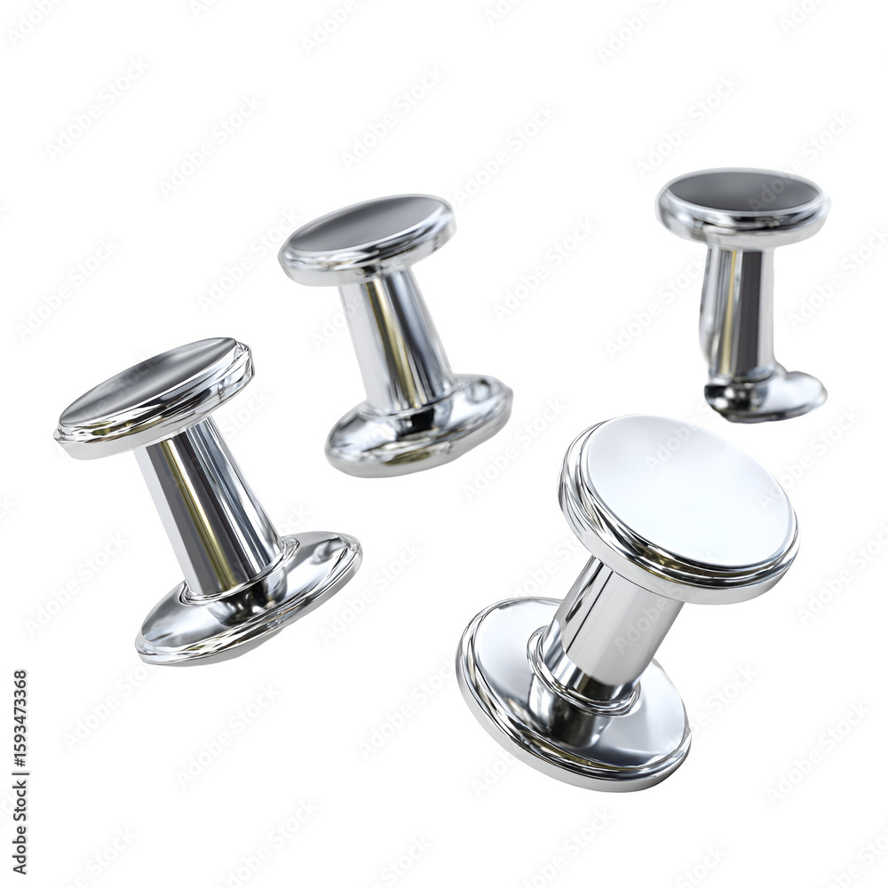 Obraz premium Silver Push Pins Falling Dark Background
