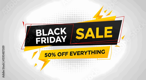 Black Friday Sale A Dynamic Deal Announcement with 50% Off Everything for Shopping Season