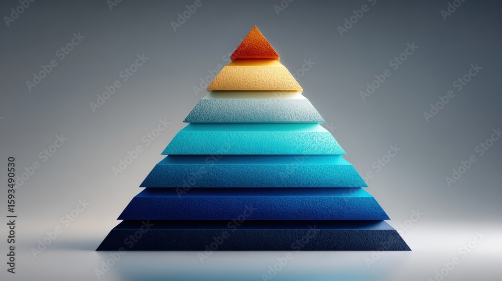 Obraz premium Gradient Pyramid A Detailed Textured and Layered Composition with Color Tones