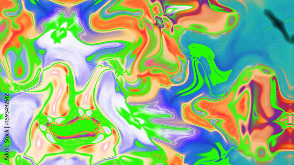 Fototapeta premium Fluid Marble Texture with Organic Flow, Abstract Liquid Pattern with Wavy Structure, Melted Surface Design with Soft Transitions, Psychedelic Swirl Texture with Marble Effect