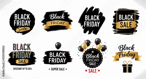 Black Friday Sale Designs Brushstroke Style for Your Seasonal Promotions and holiday campaigns