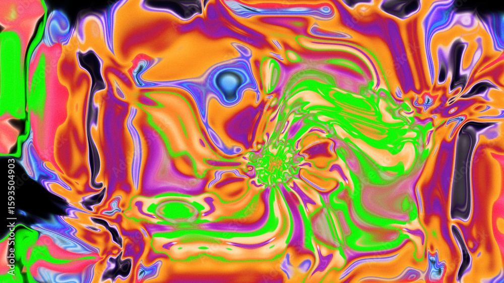 Obraz premium Fluid Marble Texture with Organic Flow, Abstract Liquid Pattern with Wavy Structure, Melted Surface Design with Soft Transitions, Psychedelic Swirl Texture with Marble Effect