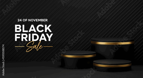 Black Friday Sale on November 24th with Golden Accents and Minimalist Design