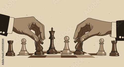 Strategic Moves: A Chess Game Depicting Strategy and Competition in Business