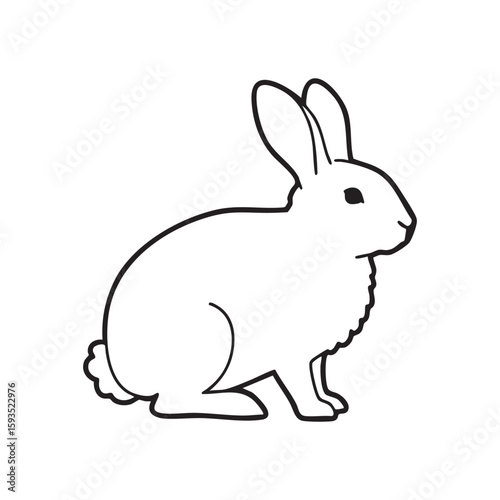 Simple rabbit silhouette isolated on white background