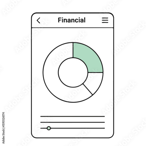 Financial data visualization with pie chart on mobile screen  