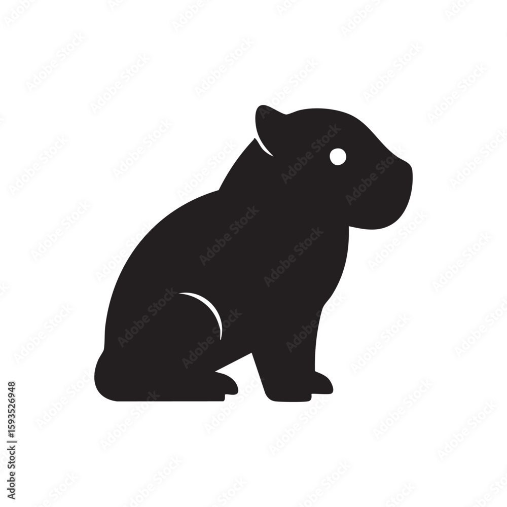 Fototapeta premium Capybara silhouette isolated on white background