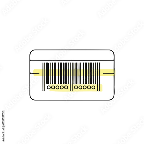 Barcode graphic design on a credit card illustration  
