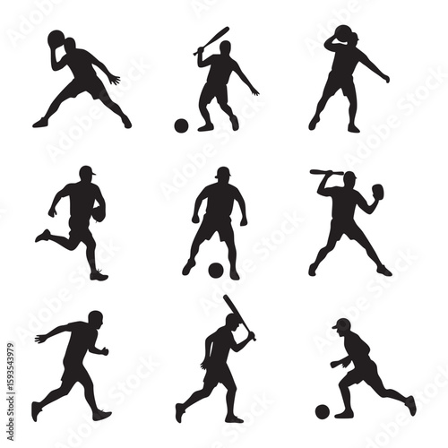Wallpaper Mural Collection of athletic sports silhouettes isolated on white background Torontodigital.ca