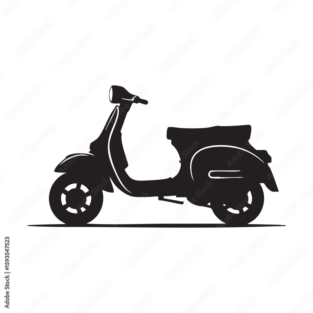 Fototapeta premium Classic scooter silhouette isolated on white background