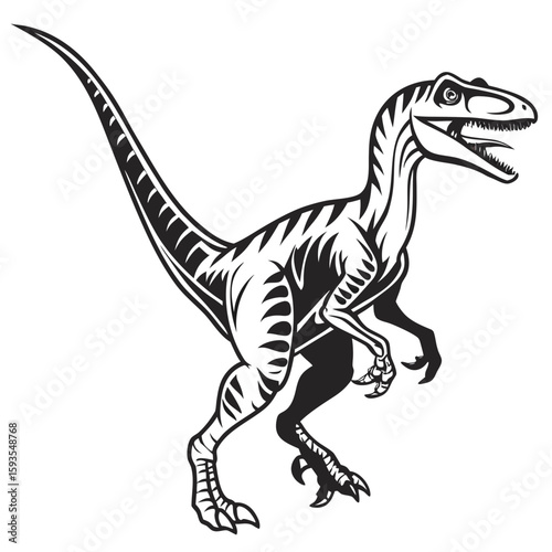 Running Velociraptor Claws - Flat Vector Illustration
