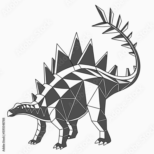 Polygon Stegosaurus Plates - Flat Vector Illustration
