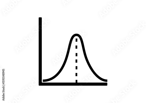 Comprehensive Bell Curve Icon for Statistical Studies and Educational Resources