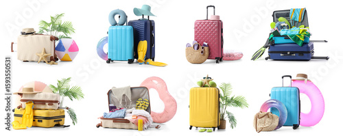 Set of suitcases and travel...