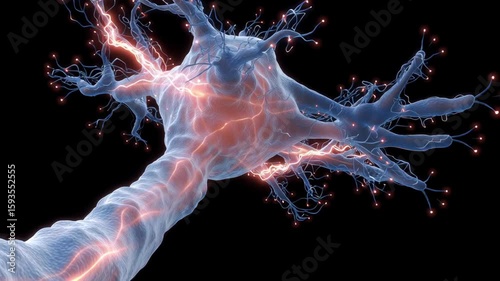 Neuron cell nerve signal transmission electric impulse biology anatomy medical science stress hormones interaction nervous system complex brain