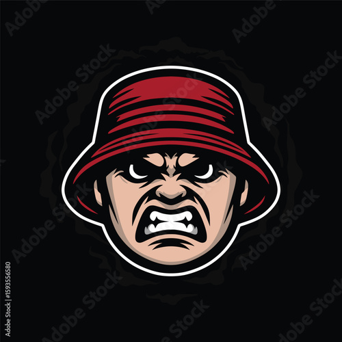 face of ultras hooligan vector design