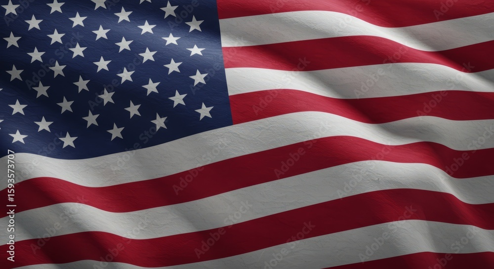 Fototapeta premium Waving Patriotic Flag Red White and Blue Star Spangled Banner