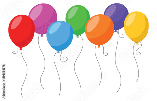 Flying helium bunch balloon, collection. Colored, shiny, transparency group balloons.