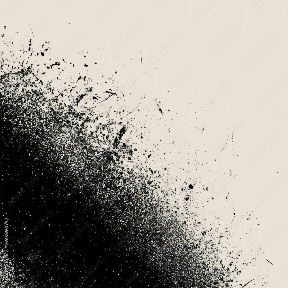Obraz premium Black splatter texture on light background grunge abstract