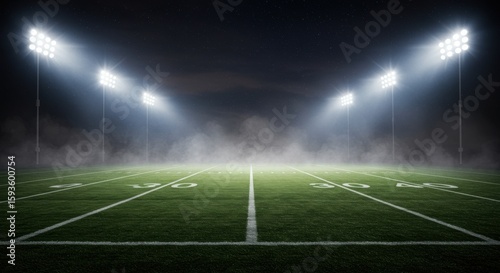 Night Football Field, Stadium Lights - Dramatic Lighting: The use o.