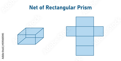 Net of Rectangular Prism in Mathematics.